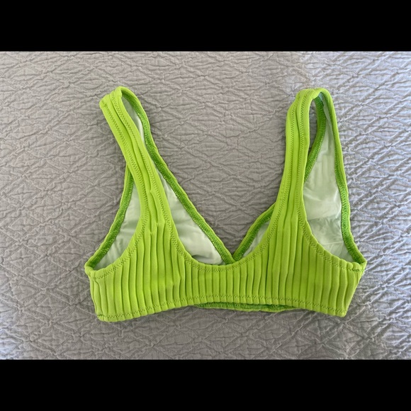 Solid & Striped lime green textured bikini top size XS— never worn - Picture 2 of 2